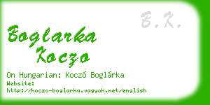 boglarka koczo business card